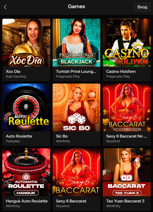 Parimatch live-casino table games