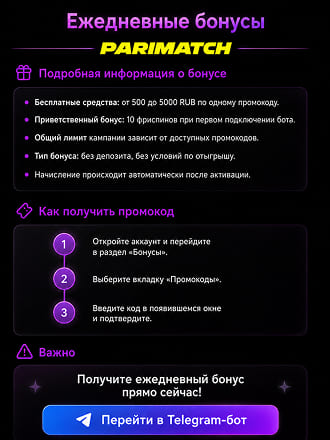Инструкция по ежедневным бонусным предложениям Parimatch Инструкция по ежедневным бонусным предложениям Parimatch